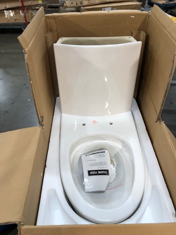 Photo 2 of **LID MISSING**Swiss Madison St. Tropez Glossy White Dual Flush Elongated Comfort Height Toilet 12-in Rough-In Size