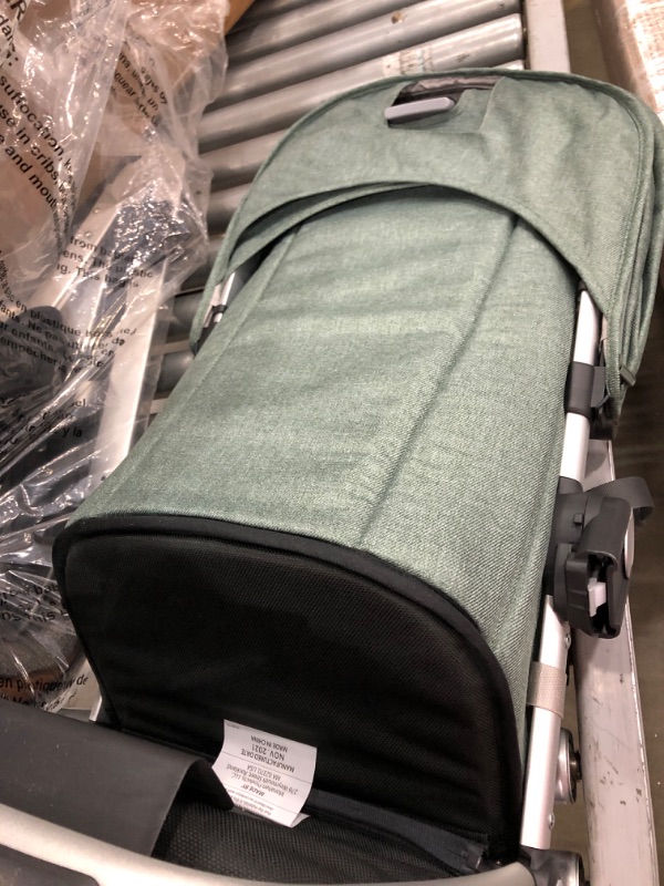 Photo 4 of Cruz V2 Stroller - Emmett (Green Melange/Silver/Saddle Leather)
