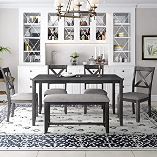 Photo 1 of **Missing Hardware***incomplete* Signature Design by Ashley Bridson Modern 6 Piece Dining Set, Includes Dining Table, 4 Chairs & Bench, Gray
