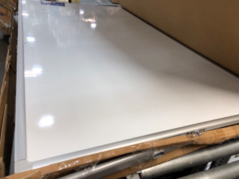 Photo 2 of USED: DexBoard Large Magnetic Mobile Standing Whiteboard 72x40 Height Adjust 360° Rolling Double Sided Dry Erase Board on Wheels, Perfect for School, Classroom, Conference and Presentation
