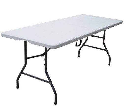 Photo 1 of USED: 6' Folding Banquet Table Off-White - Plastic Dev Group 72 Inches (L), 29 Inches (H) x 29 Inches (W)

