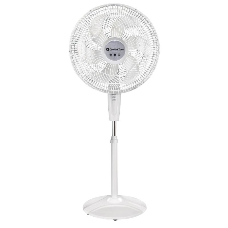 Photo 1 of Comfort Zone 18" Power Curve Oscillating Stand Fan White


