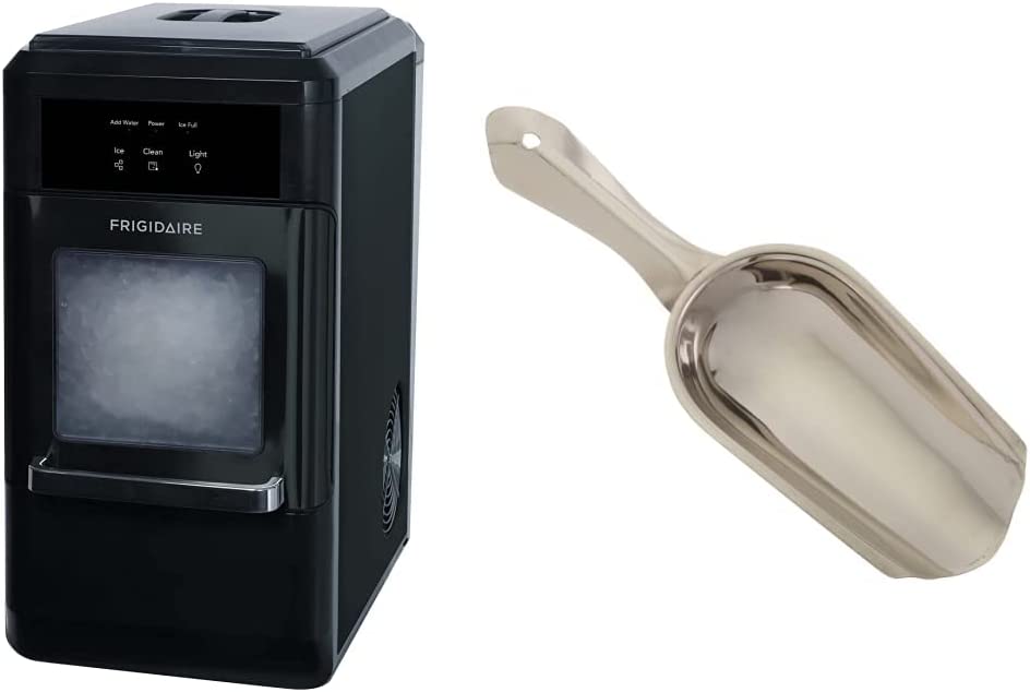 Photo 1 of ***PARTS ONLY*** Frigidaire EFIC237 Countertop Crunchy Chewable Nugget Ice Maker, 44lbs per Day, Auto Self Cleaning, Black Stainless & Winco Stainless Steel 4 Ounce Ice Scoop, Medium
