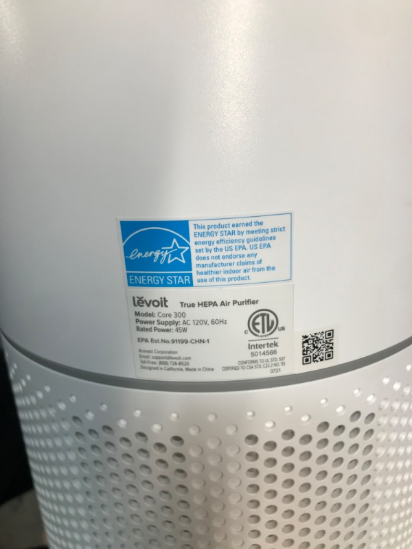 Photo 1 of LEVOIT Air Purifier for Home Allergies Pets Hair in Bedroom, H13 True HEPA Filter, 24db Filtration System Cleaner Odor Eliminators, Ozone Free, Remove
