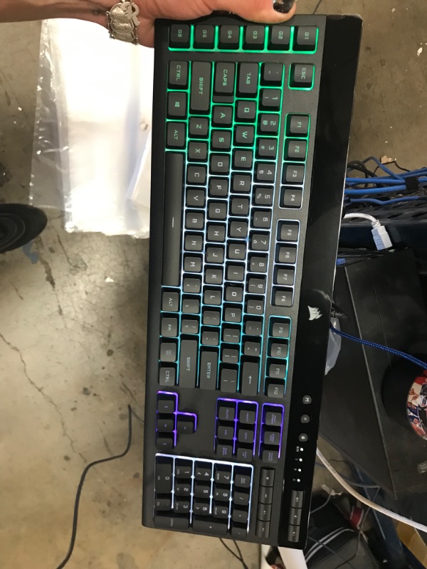 Photo 4 of CORSAIR K55 RGB PRO - Dynamic RGB Backlighting - Six Macro Keys with Elgato Stream Deck Software Integration - IP42 Dust and Spill Resistant.
