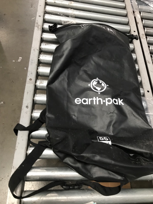 Photo 2 of Earth Pak Waterproof Backpack: 35L / 55L / 85L Heavy Duty Roll-Top Closure with Easy Access Front-Zippered Pocket and Cushioned Padded Back Panel for Comfort with IPX8 Waterproof Phone Case
