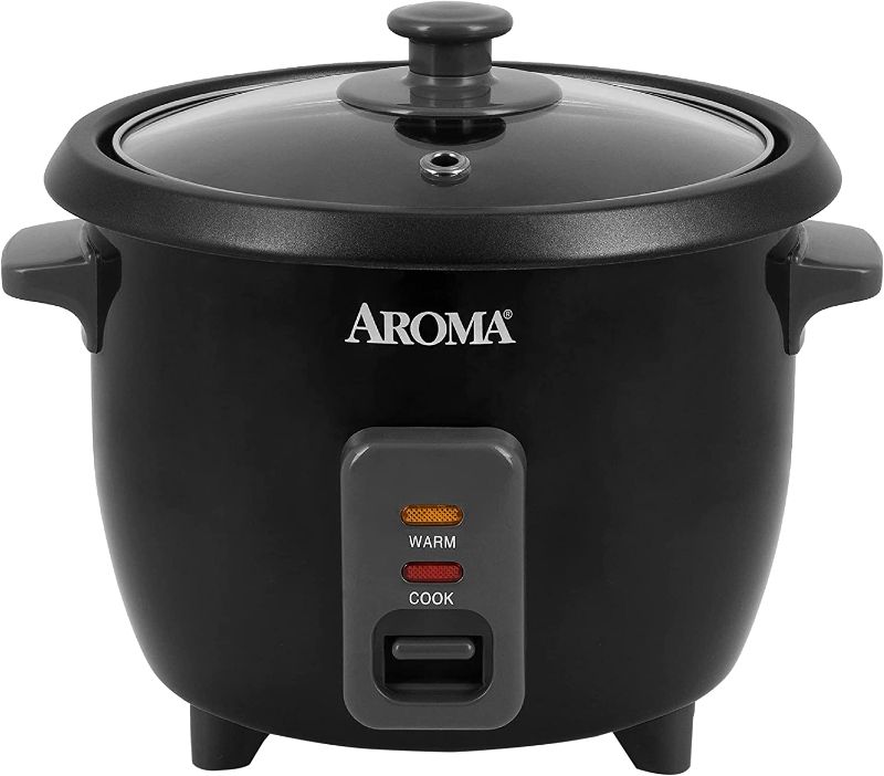 Photo 1 of Aroma Housewares Aroma 6-cup (cooked) 1.5 Qt. One Touch Rice Cooker, White (ARC-363NG), 6 cup cooked/ 3 cup uncook/ 1.5 Qt.
