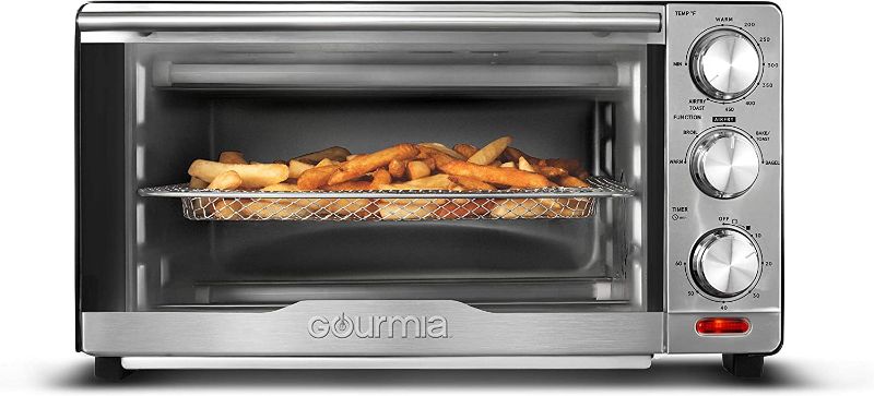 Photo 1 of Gourmia GTF7350 6-in-1 Multi-function, Stainless Steel Air Fryer Oven - 6 Cooking Functions - Fry Basket, Oven Rack, Baking Pan & Crumb Tray, Included 
