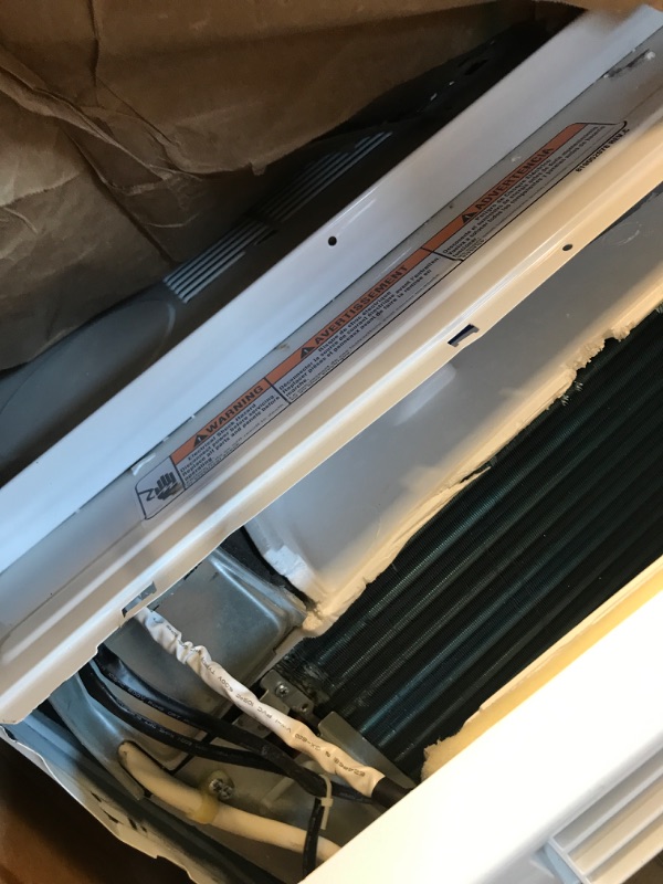 Photo 4 of Amana White 10,000 BTU 115V Window-Mounted Air Conditioner with Remote Control | AC for Rooms up to 450 Sq.Ft | 24H Timer | 3-Speed | Auto-Restart | Digital Display AMAP101BW, 10000**FOR PARTS**
