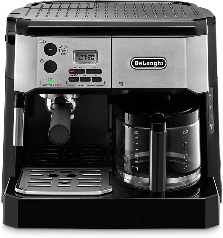 Photo 1 of De'Longhi BCO430BM All-in-One Combination Maker & Espresso Machine + Advanced Milk Frother for Cappuccino, Latte & Macchiato + Glass Coffee Pot 10-Cup
