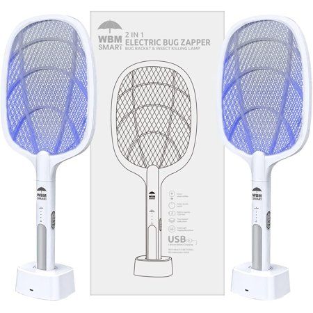 Photo 1 of WBM Smart Electric Fly Swatter Rechargeable Bug Zapper Large - 2 Pack
