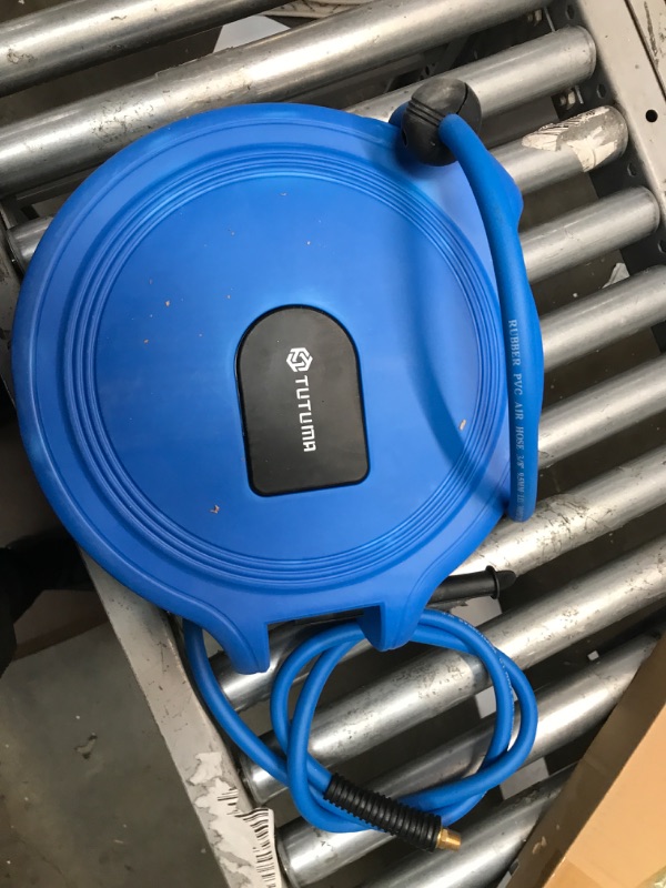 Photo 2 of Air Hose Reel Retractable by Spring Driven 50ft Rewind by 3/8’ inch for Wall Mount Swivel Hose Reel for Air Compressor Hose with Heavy Duty and 300PSI High Pressure Lightweight
