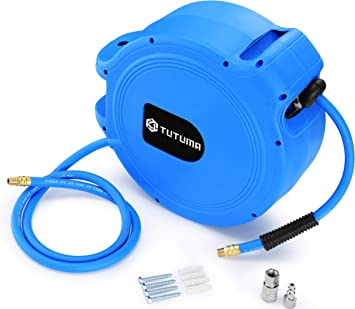 Photo 1 of Air Hose Reel Retractable by Spring Driven 50ft Rewind by 3/8’ inch for Wall Mount Swivel Hose Reel for Air Compressor Hose with Heavy Duty and 300PSI High Pressure Lightweight
