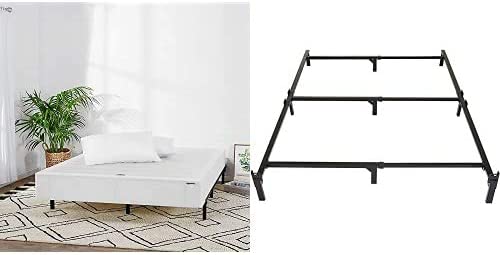 Photo 1 of Amazon Basics Mattress Foundation / Smart Box Spring for Queen Size Bed,9-Inch and Amazon Basics 6-Leg Support Metal Bed Frame and Amazon Basics Premium Foam Eurotop Mattress - 9-inch, Queen
