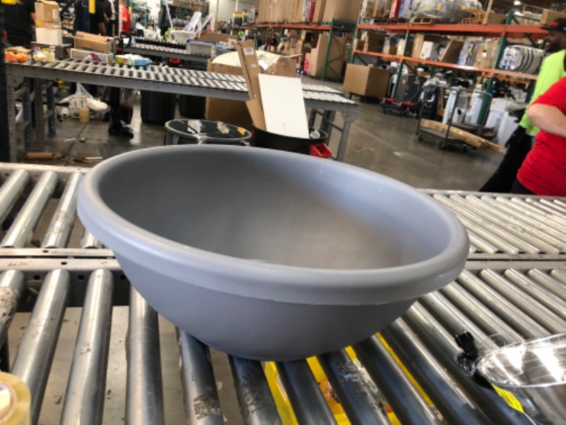 Photo 2 of 22" Round Plastic Garden Bowl - The HC Companies 24"x24"x8.63" in Warm Gray Color
