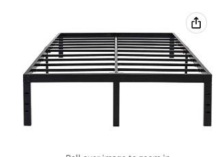 Photo 1 of 45MinST 18 Inch Maximum Storage Bed Frame/Reinforced Platform /3500lbs Heavy Duty/Easy Assembly/ Mattress Foundation/Steel Slat/Noise Free, Queen
