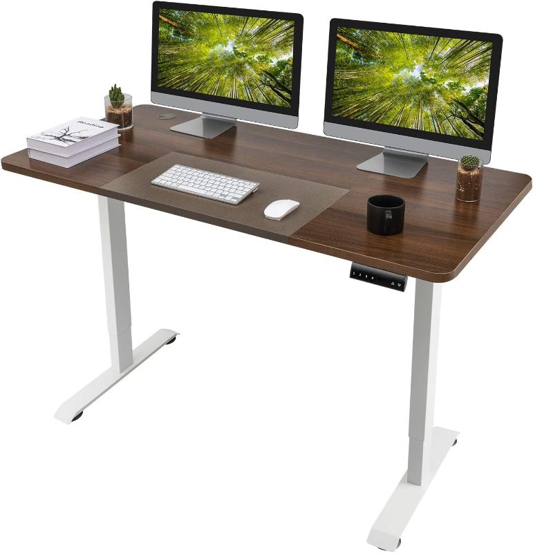 Photo 1 of **INCOMPLETE**
Homall Electric Height Adjustable Standing Desk 55 x 28 Inches Computer Desk Stand Up Home Office Workstation Desk T-Shaped Metal Bracket Desk with Wood Tabletop and Memory Settings ?Nut-brown?
