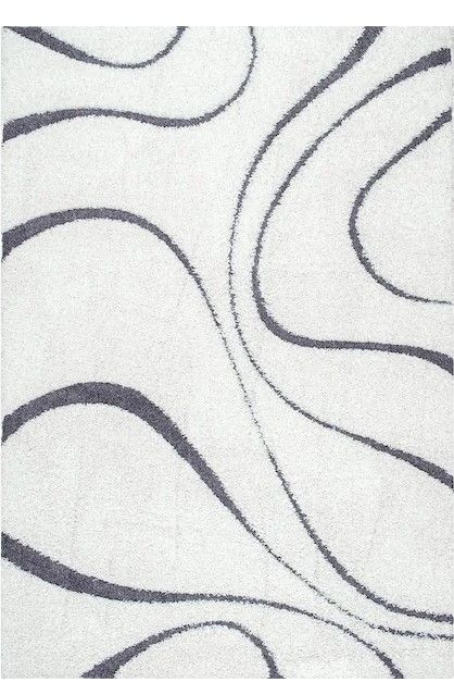 Photo 1 of 
nuLOOM
Carolyn Contemporary Curves Shag White 10 ft. x 14 ft. Area Rug