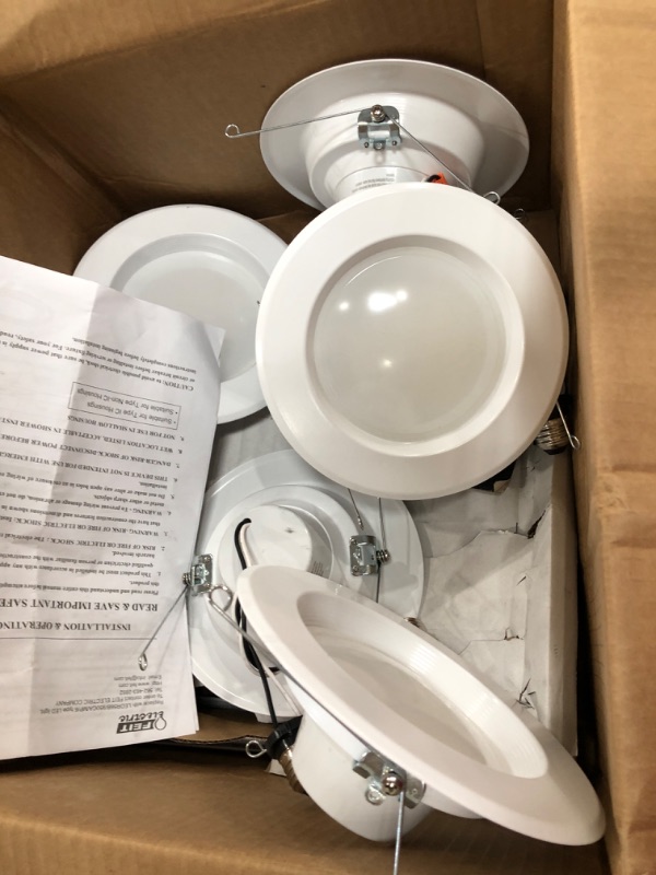 Photo 2 of  Recessed LED Can Light – Retrofit Ceiling & Shower Downlight – 3000K - Baffle White Trim - 6 Pack
