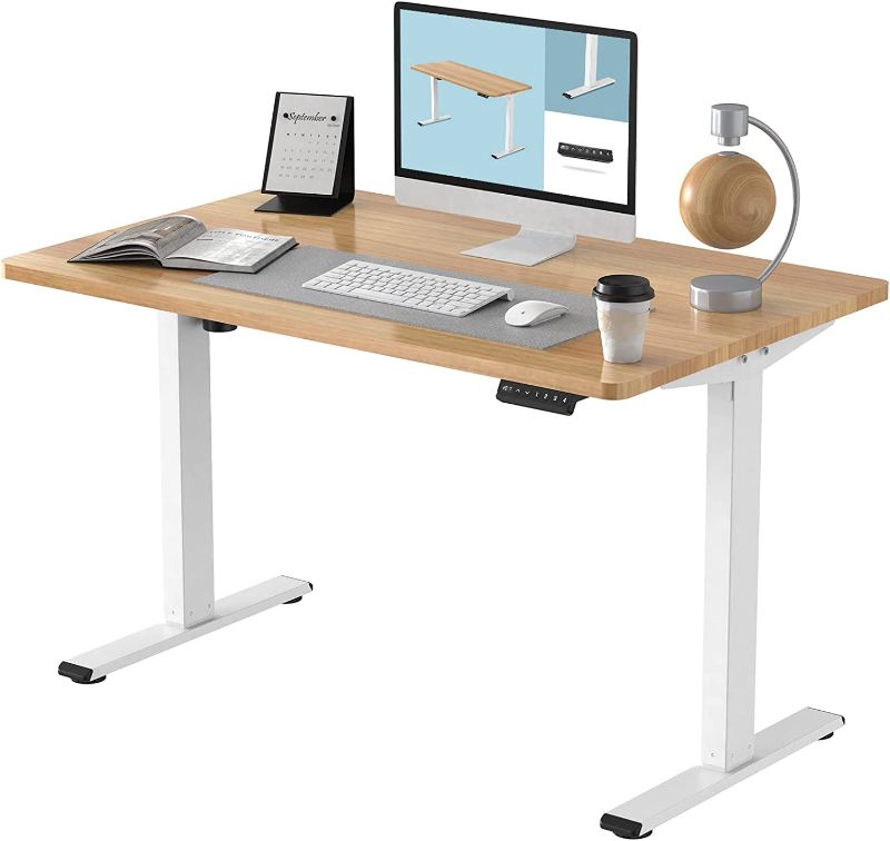 Photo 1 of **INCOMPLETE**
FLEXISPOT EN1 Essential Height Adjustable Electric Standing Desk 48 x 30 Inches Whole-Piece Desk Stand Up Home Office Desk (White Frame + 48" Maple Top)
