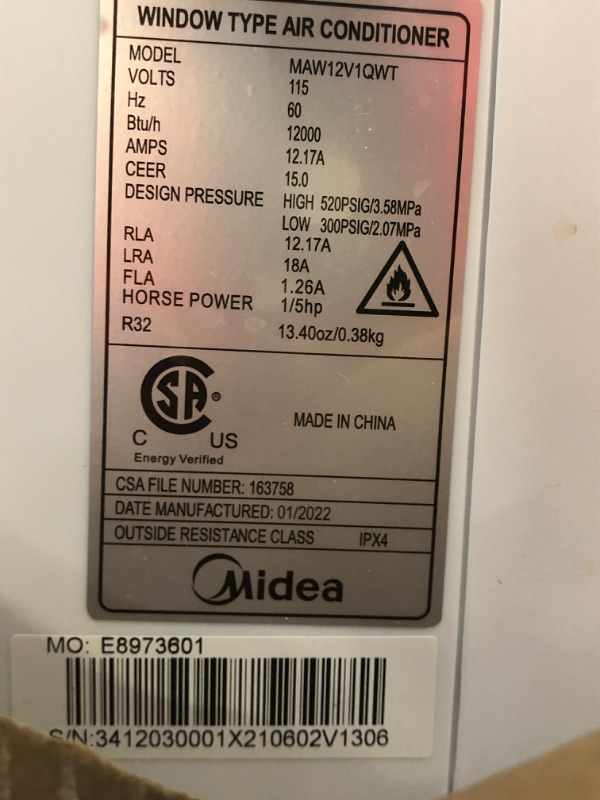 Photo 1 of Midea 12,000 BTU U-Shaped Smart Inverter Window Air Conditioner–Cools up to 550 Sq. Ft., Ultra Quiet with Open Window Flexibility, Works with Alexa/Google Assistant, 35% Energy Savings, Remote Control
