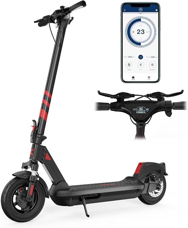 Photo 1 of RCB Electric Scooter for Adults, Front and Rear Double Shock Absorption, 500W Motor, 20 Miles Long Range & Max Speed 18MPH, 10" Inner Honeycomb Tires, e Scooter Folding & Waterproof Certified
