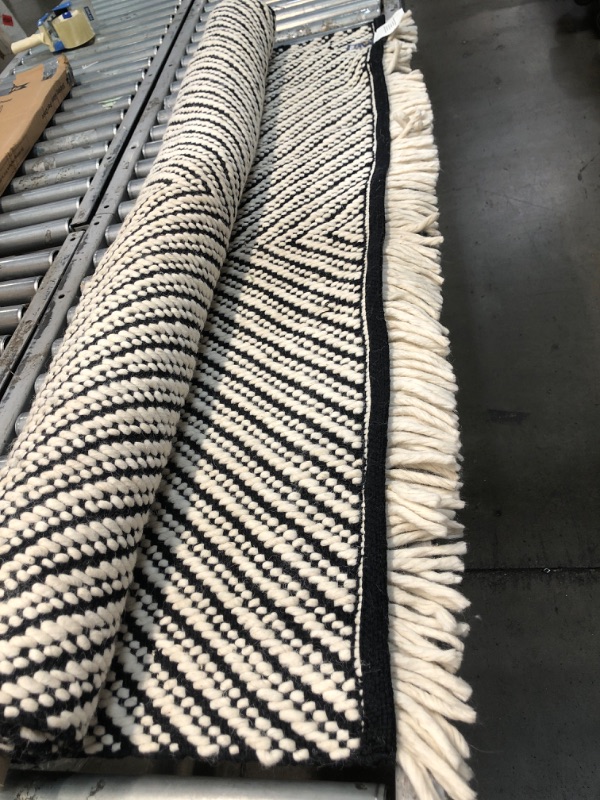 Photo 2 of 5'x7' Chevron Woven Area Rug Black/White - Project 62
