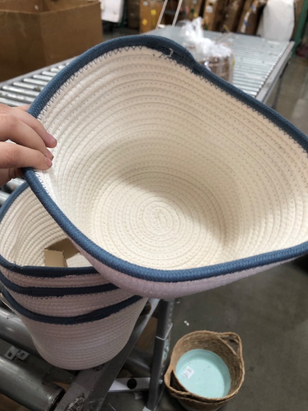 Photo 3 of 4pcks of Blue Rope Basket
