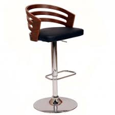 Photo 1 of Adele Mid Century Adjustable Swivel Barstool in Chrome with Black Faux Leather 