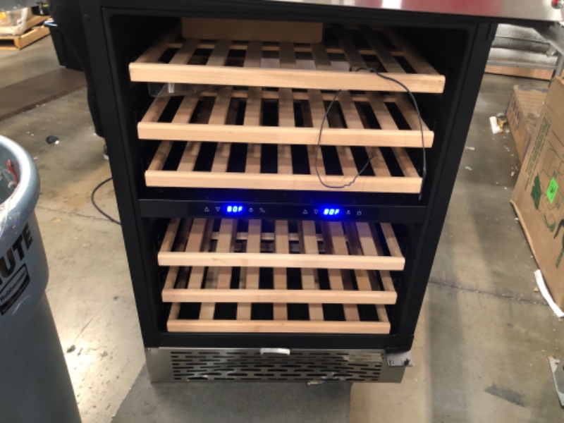 Photo 1 of VINERIE Premium 24 Inch Wine Cooler Refrigerators, 46 Bottle Dual Zone Built-in or Freestanding Fridge with Upgrade Compressor & Tempered Glass Door, 41F-73F Digital Temperature Control
