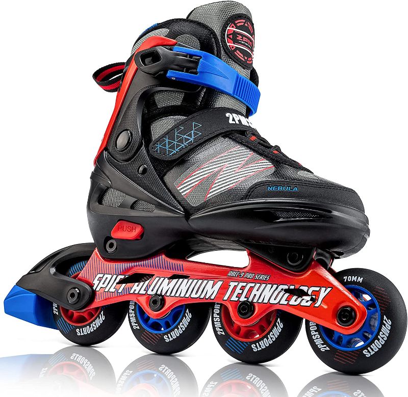 Photo 1 of 2PM SPORTS Adjustable Inline Skate for Children, Fun Kids Roller Blades, Beginner Skates for Girls and Boys L Youth (4Y-7Y)
