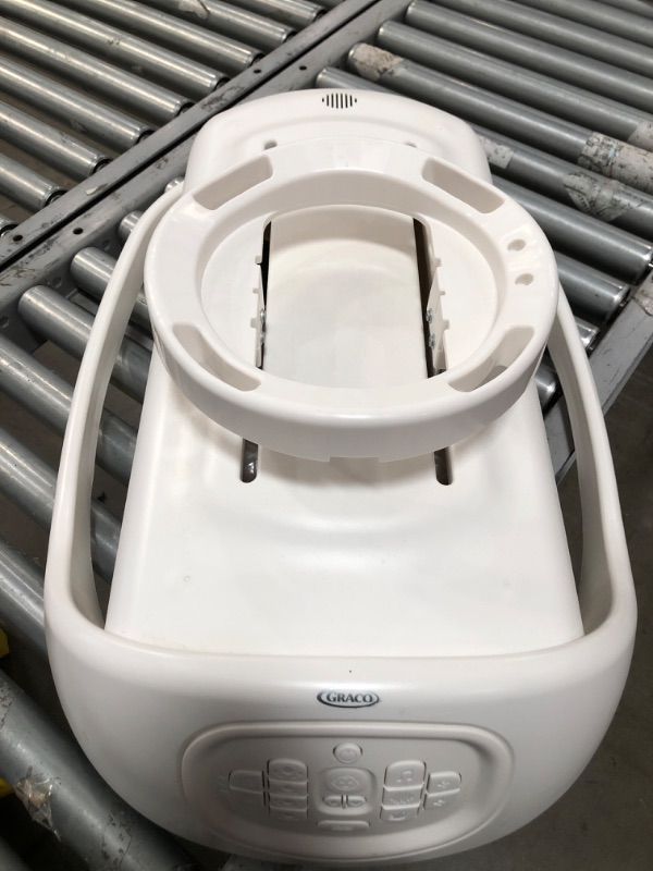 Photo 3 of **Missing Cord**Graco Sense2Soothe Baby Swing with Cry Detection Technology in Sailor - White