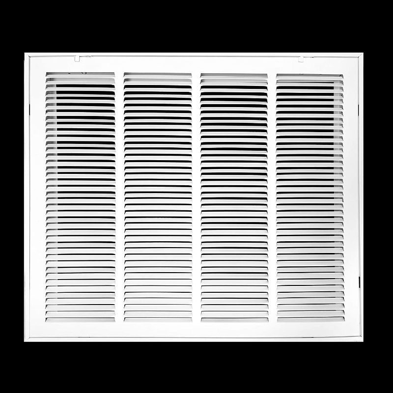 Photo 1 of 24"W x 20"H [Duct Opening Measurements] Steel Return Air Filter Grille (AGC Series) Removable Door, for 1-inch Filters, Vent Cover Grill, White, Outer Dimensions: 26 5/8"W X 22 5/8"H for 24x20 Opening
