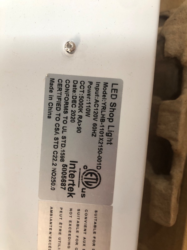 Photo 1 of Tycholite 8FT LED Shop Lights 110W LED Garage Light, 5000K, 12000lm, 8 Foot LED Linear Strip Fixture, Surface and Suspend Mounting, for Warehouse, Workshop, Replace for Fluorescent Tube 2 Pack
