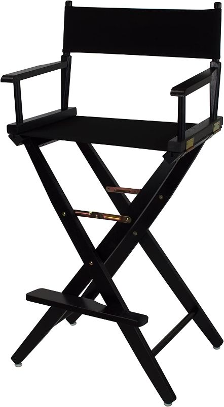 Photo 1 of American Trails Extra-Wide Premium 30" Director's Chair Black Frame with Black Canvas, Bar Height