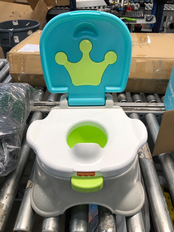 Photo 2 of Fisher-Price Royal Stepstool Potty, White/Blue