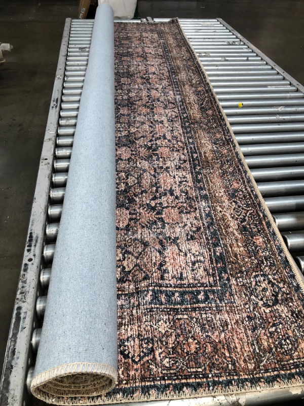 Photo 1 of Amber Lewis X Loloi Billie Collection BIL-01 Ink / Salmon 8'6" X 11'6" Area Rug
