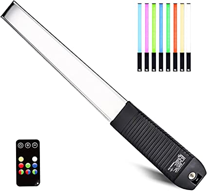 Photo 1 of LUXCEO RGB LED Photography Lighting Portable Wand Handheld LED Video Light 1000 Lumens CRI 95+ USB Rechargeable with Remote Control, Carry Bag, Adjustable Color Temperature 3000K-6000K and 36 Colors
