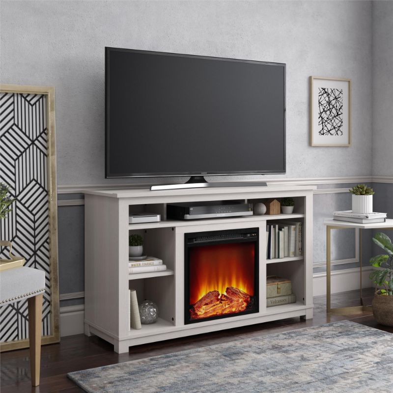 Photo 1 of Ameriwood  Home Edgewood Fireplace TV Stand for 55" TVs, Ivory
