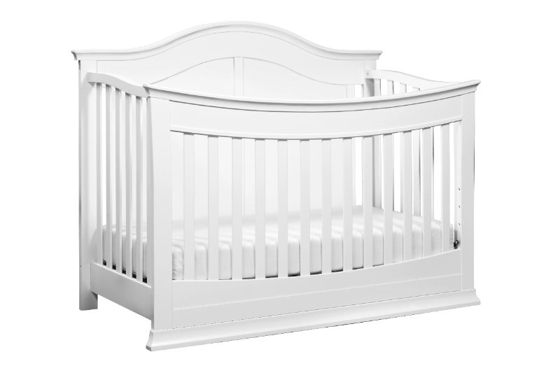 Photo 1 of DaVinci Meadow 4-in-1 Convertible Crib with Toddler Bed Conversion Kit in White
