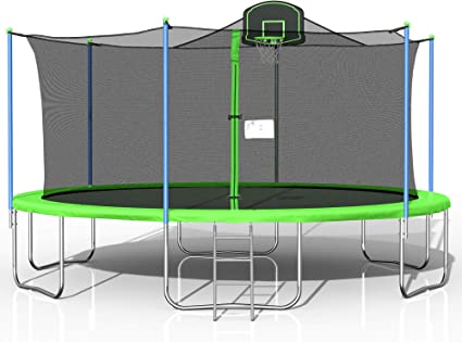 Photo 1 of INCOMPLETE*******16FT Trampoline with Safety Enclosure Net, Fitness Trampoline,Basketball Hoop, Spring Pad, Ladder, Combo Bounce Jump Trampoline, Outdoor Trampoline for Kids, Adults