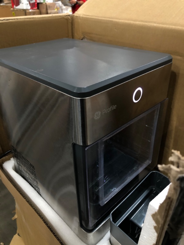 Photo 2 of GE Profile Opal | Countertop Nugget Ice Maker with Side Tank | Portable Ice Machine Makes up to 24 Lbs. of Ice per Day | Stainless Steel Finish
