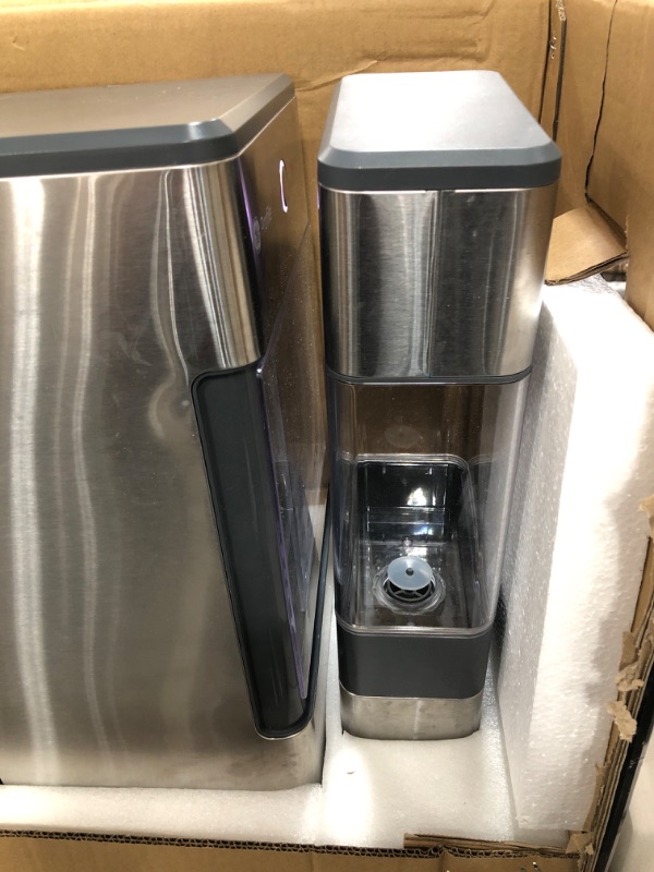 Photo 3 of GE Profile Opal | Countertop Nugget Ice Maker with Side Tank | Portable Ice Machine Makes up to 24 Lbs. of Ice per Day | Stainless Steel Finish
