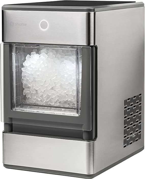 Photo 1 of ***PARTS ONLY*** GE Profile Opal | Countertop Nugget Ice Maker | Portable Ice Machine Complete with Bluetooth Connectivity | Smart Home Kitchen Essentials | Stainless Steel Finish | Up to 24 lbs. of Ice Per Day(POWERS ON. USED AND MINOR DENTS AND DAMAGE)
