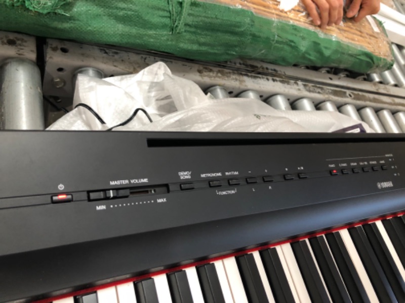 Photo 4 of YAMAHA P125 88-Key Weighted Action Digital Piano with Power Supply and Sustain Pedal, Black (POWERS ON BUT NONFUNCTIONAL. NEEDS REPAIR NO VISIBLE DAMAGE BUT ONLY MAKES NOISE)