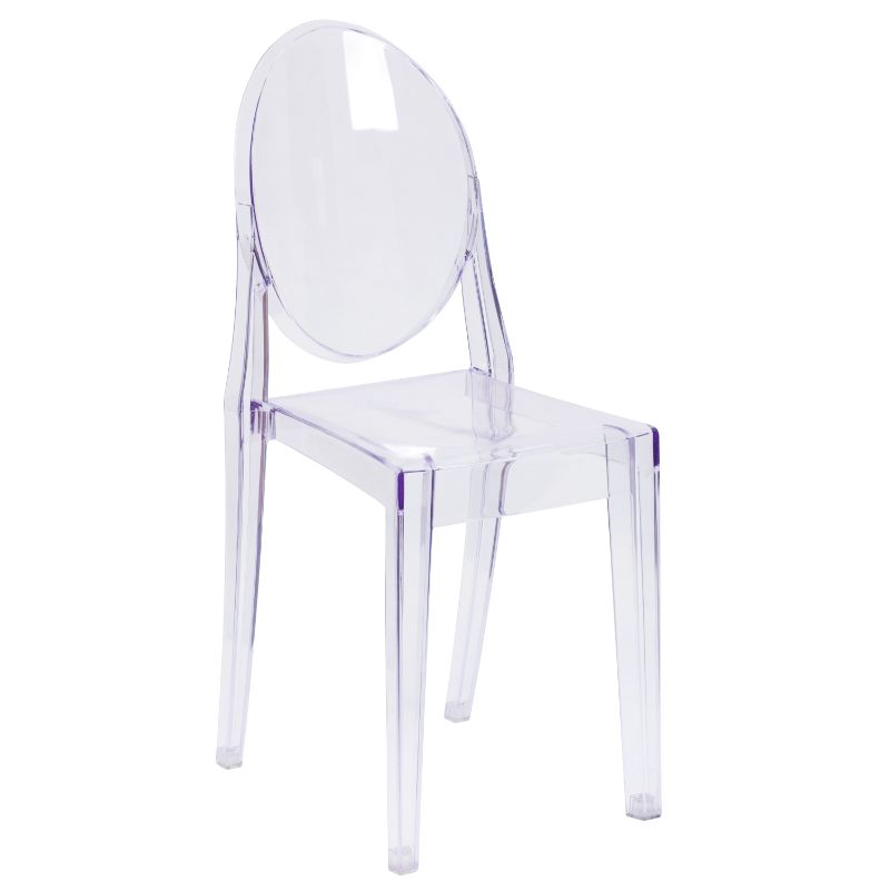 Photo 1 of 3 Flash Furniture Polycarbonate Stackable Ghost Side Chair, Clear
