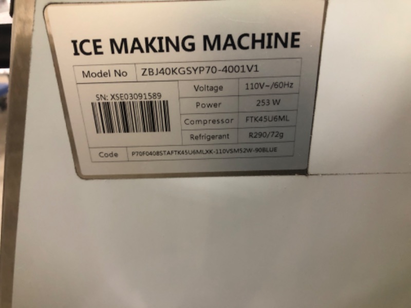 Photo 7 of VEVOR 88 lb. Freestanding Commercial Ice Maker in Silver Stainless Steel with 33 lb. Ice Bin with LED Panel, 110-Volt