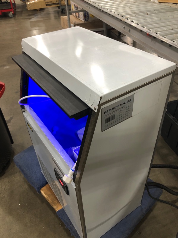 Photo 5 of VEVOR 88 lb. Freestanding Commercial Ice Maker in Silver Stainless Steel with 33 lb. Ice Bin with LED Panel, 110-Volt