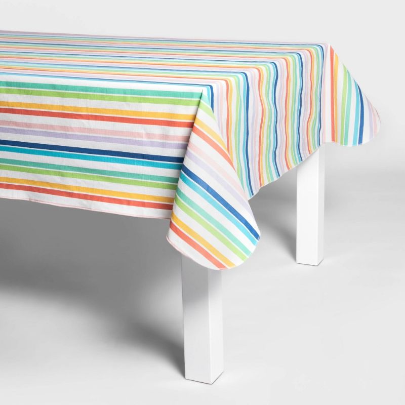 Photo 1 of 3PK-84 X 60 Cabana Stripe Printed Table Cover - Sun Squad
