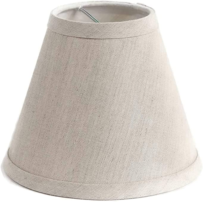 Photo 1 of 2pk-Urbanest Chandelier Pure Linen Shade, Oatmeal, 3" x 6" x 5", Clip On
